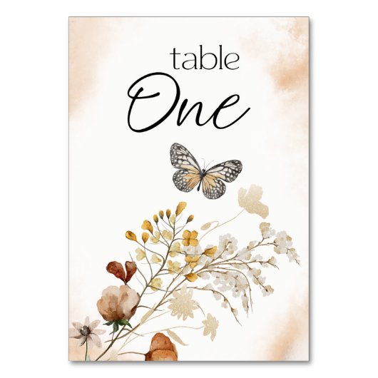 ヴィンテージ植物小フローラ結婚のテーブル番号 テーブルナンバー (裏面)