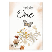 ヴィンテージ植物小フローラ結婚のテーブル番号 テーブルナンバー (正面)