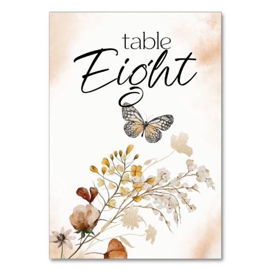 ヴィンテージ植物小フローラ結婚のテーブル番号 テーブルナンバー (裏面)