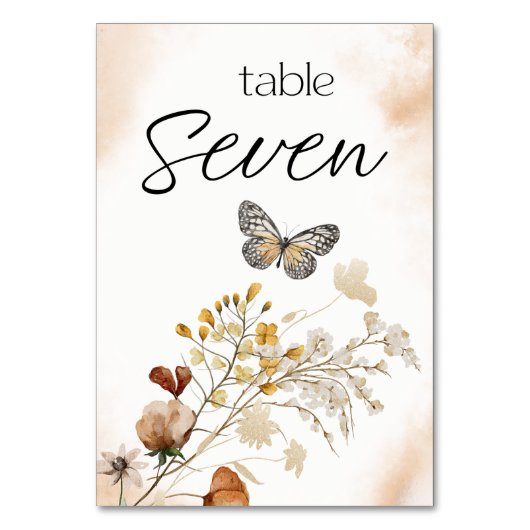 ヴィンテージ植物小フローラ結婚のテーブル番号 テーブルナンバー (裏面)