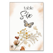 ヴィンテージ植物小フローラ結婚のテーブル番号 テーブルナンバー (裏面)