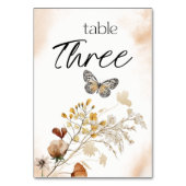 ヴィンテージ植物小フローラ結婚のテーブル番号 テーブルナンバー (裏面)