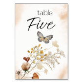 ヴィンテージ植物小フローラ結婚のテーブル番号 テーブルナンバー (正面)