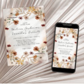 ヴィンテージ植物小フローラ結婚ズ 招待状