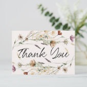 ヴィンテージ植物小フローラ エレガント サンキューカード (スタンド正面)