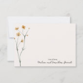 ヴィンテージ植物小フローラ エレガント サンキューカード (裏面)