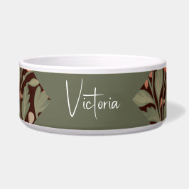 ヴィンテージ植物工芸陶磁器製ドッグボウル ボウル