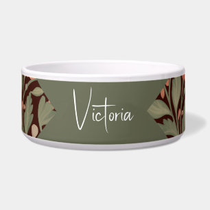 ヴィンテージ植物工芸陶磁器製ドッグボウル ボウル