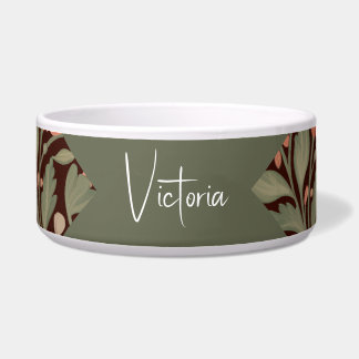 ヴィンテージ植物工芸陶磁器製ドッグボウル ボウル