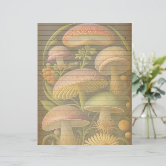 ヴィンテージ植物性きのこスクラップブック紙 (スタンド正面)