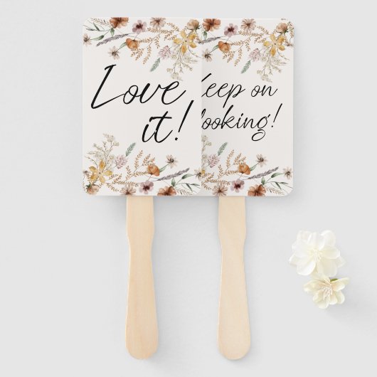 ヴィンテージ植物性の小さなフローラは、ドレスにYesを言う ハンドファン (正面&裏面)