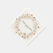 ヴィンテージ植物性の小さなフローラロマン結婚ティック スタンダードカクテルナプキン (角)