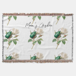 ヴィンテージ植物性の母の庭の花 スローブランケット