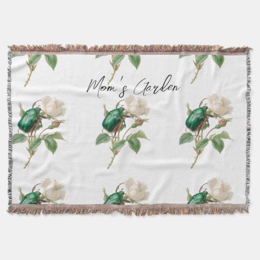 ヴィンテージ植物性の母の庭の花 スローブランケット (正面)