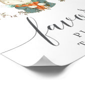 ヴィンテージ植物性の赤ちゃんシャワーの好意サイン ポスター (角)