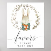 ヴィンテージ植物性の赤ちゃんシャワーの好意サイン ポスター (正面)