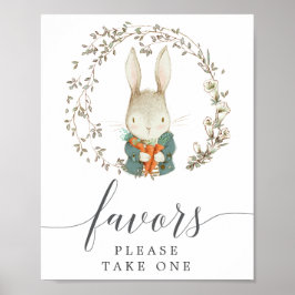 ヴィンテージ植物性の赤ちゃんシャワーの好意サイン ポスター