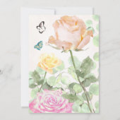 ヴィンテージ植物性ほこりっぽいピーチピンク卒業 招待状 (裏面)