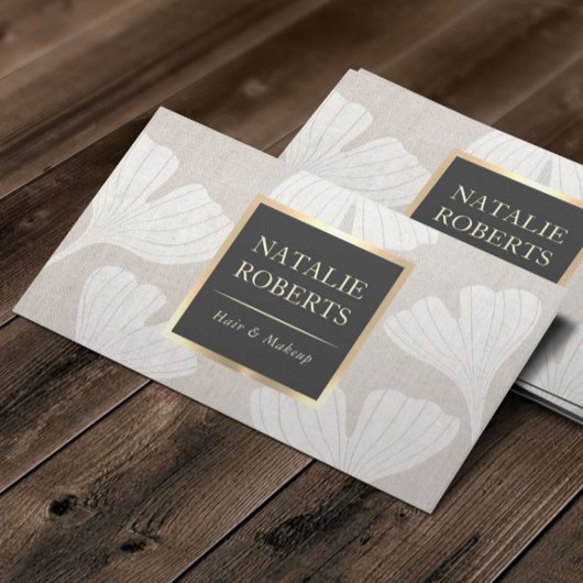 ヴィンテージ植物性イチョウのメイクアップアーティストヘアサロン 名刺