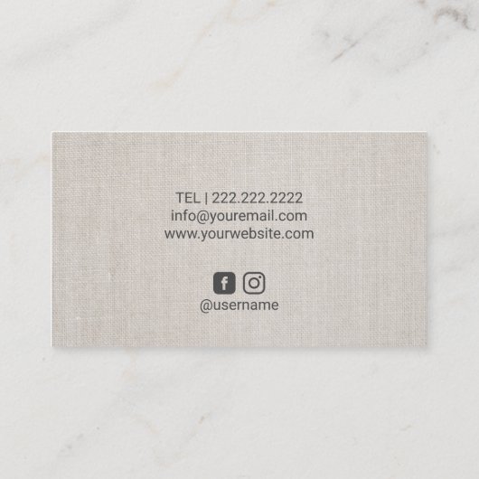 ヴィンテージ植物性イチョウのメイクアップアーティストヘアサロン 名刺 (裏面)