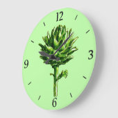 ヴィンテージ植物性イラストレーションアーティチョーク ラージ壁時計 (傾斜)