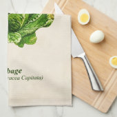 ヴィンテージ植物性イラストレーションキャベツ キッチンタオル (四つ折り)