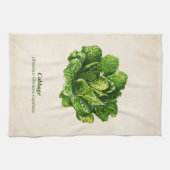 ヴィンテージ植物性イラストレーションキャベツ キッチンタオル (横)