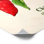 ヴィンテージ植物性イラストレーションチリペッパー ポスター (角)