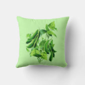 ヴィンテージ植物性イラストレーションビーンつる植物 クッション (裏面)