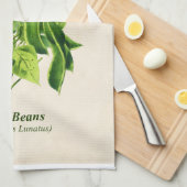 ヴィンテージ植物性イラストレーションリマビーンつる植物キ キッチンタオル (四つ折り)