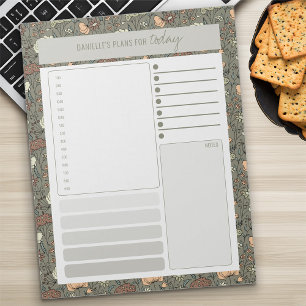 ヴィンテージ植物性オリーブ毎日のプランナーリストする ノートパッド