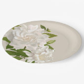 ヴィンテージ植物性ガーデニアフローラ ペーパープレート (アングル)