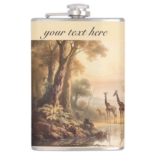 ヴィンテージ植物性キリンのカスタマイズ フラスク (正面)