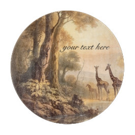 ヴィンテージ植物性キリン、カスタマイズ可能 カッティングボード