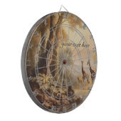 ヴィンテージ植物性キリン、カスタマイズ可能 ダーツボード (正面左)