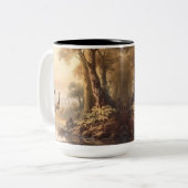 ヴィンテージ植物性キリン、カスタマイズ可能 ツートーンマグカップ (正面左)