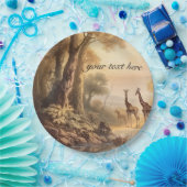 ヴィンテージ植物性キリン、カスタマイズ可能 ペーパープレート (パーティー)