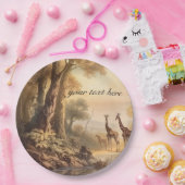 ヴィンテージ植物性キリン、カスタマイズ可能 ペーパープレート (パーティー)