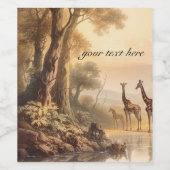 ヴィンテージ植物性キリン、カスタマイズ可能 ワインラベル (シングルラベル)