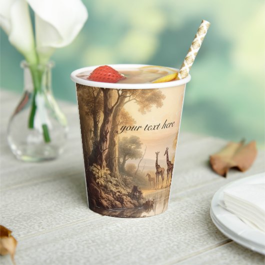 ヴィンテージ植物性キリン、カスタマイズ可能 紙コップ (インサイチュ)