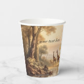 ヴィンテージ植物性キリン、カスタマイズ可能 紙コップ (裏面)