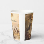 ヴィンテージ植物性キリン、カスタマイズ可能 紙コップ (右)