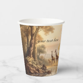 ヴィンテージ植物性キリン、カスタマイズ可能 紙コップ