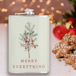ヴィンテージ植物性クリスマスグリーン フラスク