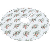 ヴィンテージ植物性クリスマスパターン ブラッシュドポリエステルツリースカート (アングル)