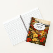 ヴィンテージ植物性ケシの構成ノート ノートブック (内部)