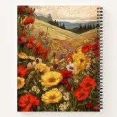 ヴィンテージ植物性ケシの構成ノート ノートブック (裏面)