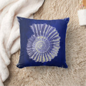 ヴィンテージ植物性コースタルブルーホワイトシーシェル クッション (ブランケット)