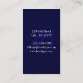 ヴィンテージ植物性コースタルブルーホワイトシーシェル 名刺 (裏面)