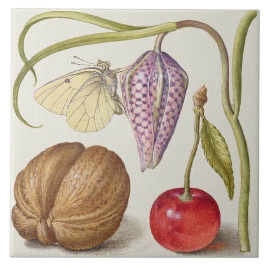 ヴィンテージ植物性セラミックタイル タイル (正面)